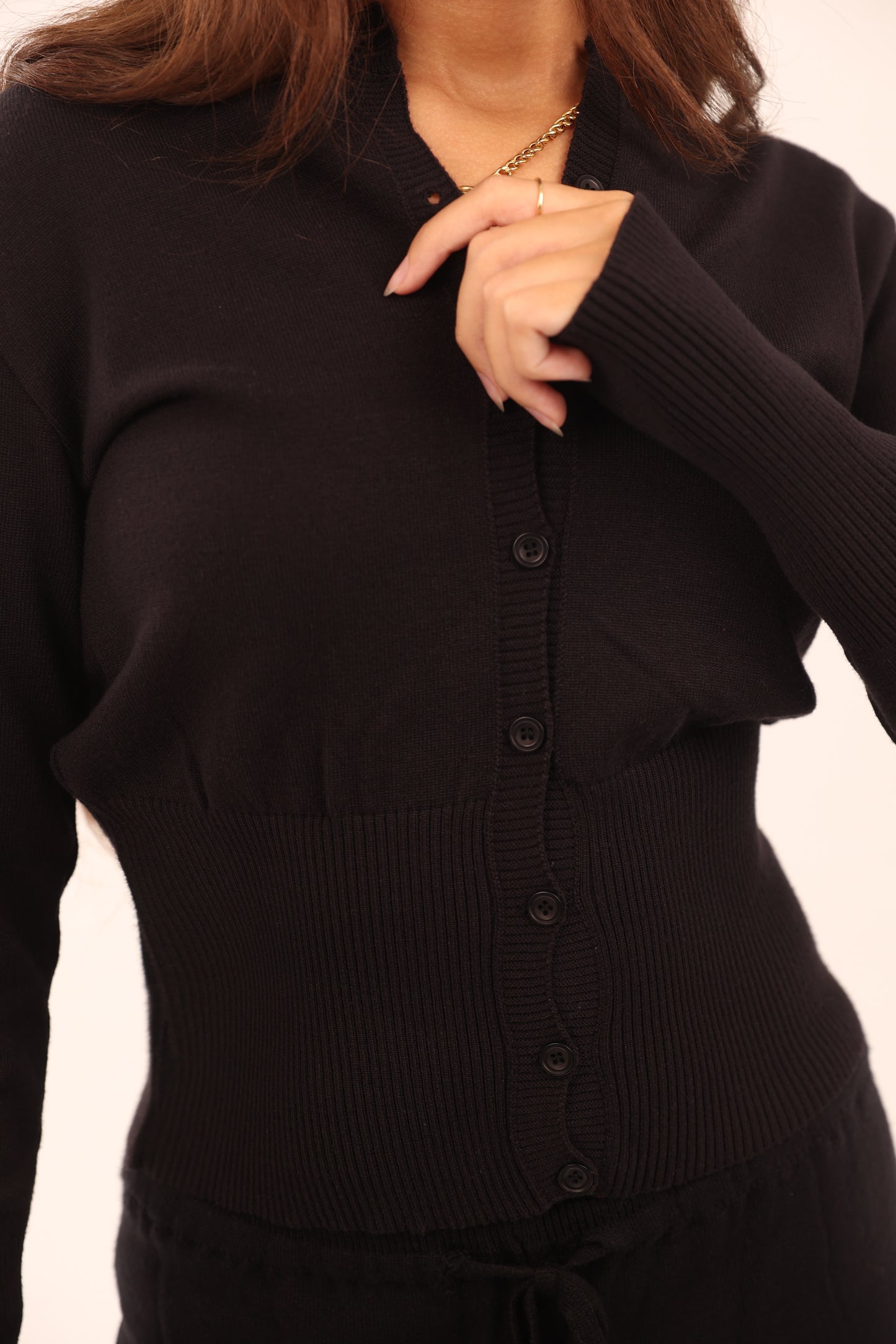 Sculpted knitted cardigan