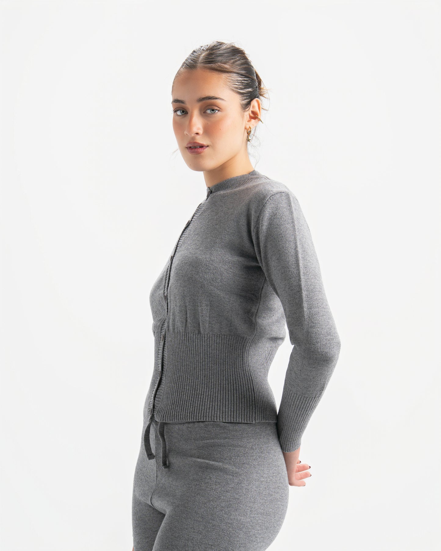 Sculpted knitted cardigan