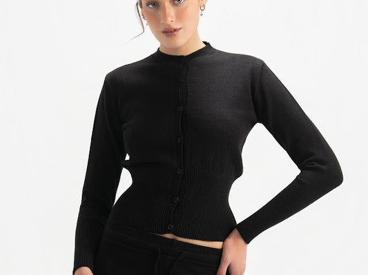 Sculpted knitted cardigan